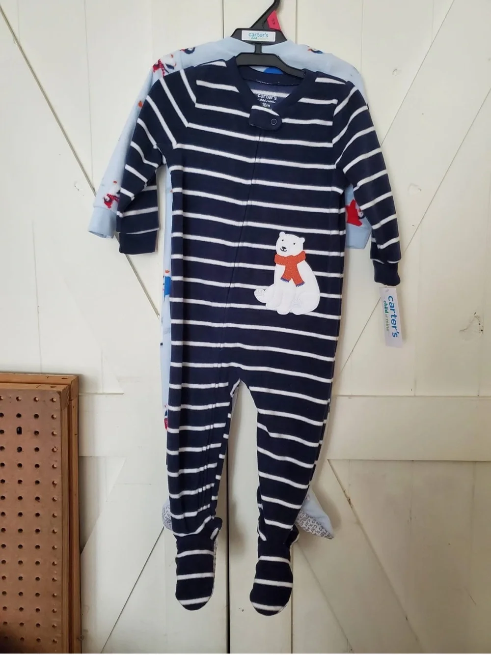 Carter's Light Blue Penguin-Print Footed One-Piece Pajama